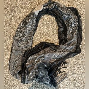Black paisley print scarf